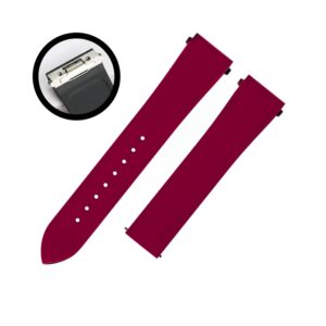 Rubber Strap - For Santos de Cartier Medium - Bordeaux Red - Quick Switch/Release