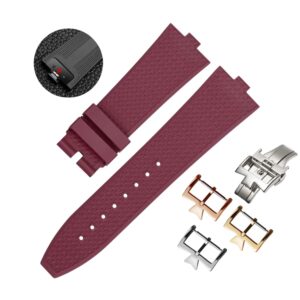 Rubber Strap - For Vacheron Constantin Overseas - Bordeaux Red