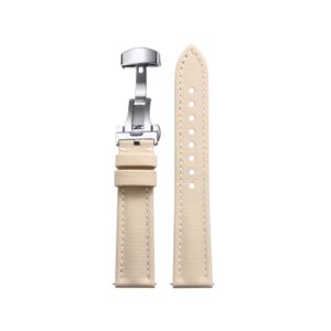 Sailcloth Watch Strap – FKM Rubber – Beige/White – MarinerTex™ by makewrist
