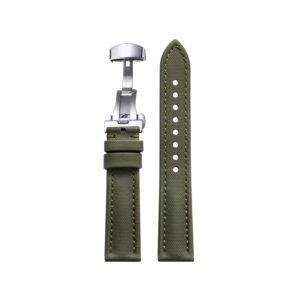 Sailcloth Watch Strap – FKM Rubber – Green – MarinerTex™ by makewrist