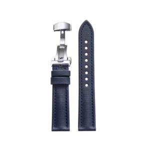 Sailcloth Watch Strap – FKM Rubber – Navy Blue – MarinerTex™ by makewrist
