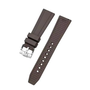 Straight FKM Rubber Strap – Universal Fit – Brown (20mm / 22mm / 24mm)