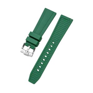 Straight FKM Rubber Strap – Universal Fit – Green (20mm / 22mm / 24mm)