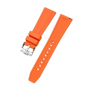 Straight FKM Rubber Strap – Universal Fit – Orange (20mm / 22mm / 24mm)