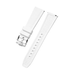 Straight FKM Rubber Strap – Universal Fit – White (20mm / 22mm / 24mm)