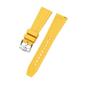 Straight FKM Rubber Strap – Universal Fit – Yellow (20mm / 22mm / 24mm)
