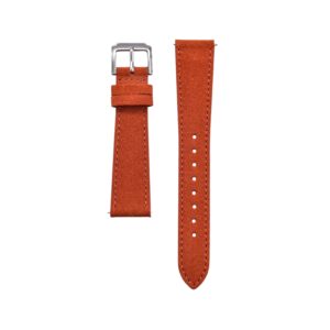 Suede Leather Watch Strap – Orange – Handmade – makewrist