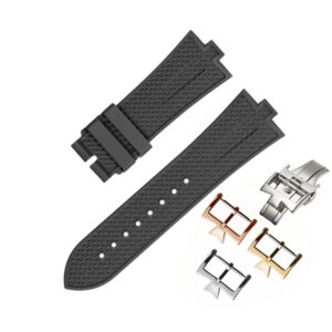 Textured Rubber Strap – For Vacheron Constantin Overseas 25mm – Black