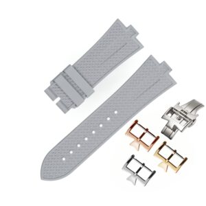 Textured Rubber Strap – For Vacheron Constantin Overseas 25mm – Grey