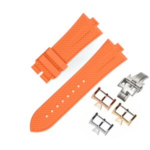 Textured Rubber Strap – For Vacheron Constantin Overseas 25mm – Orange