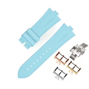 Textured Rubber Strap – For Vacheron Constantin Overseas 25mm – Turquoise