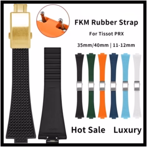 Replacement FKM Rubber Strap for Tissot PRX 35mm/40mm | 11-12mm Folding Clasp Sport Waterproof Quick Release Band Hot Sale Lux$51.56$53.15Free shipping