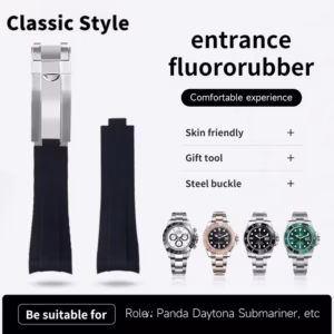Curved End Colorful Rubber Strap for Rolex-Style Datejust 36mm | 9x9mm 20mm Classic Bracelet ​​Waterproof Hot Sale Luxu