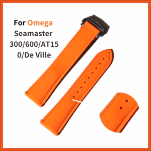 FKM Rubber Strap for Omega Seamaster 300 600 AT150 De Ville Flat End Universal Waterproof Watch Band Luxury Replacement Strap$40.55$41.80Free shipping