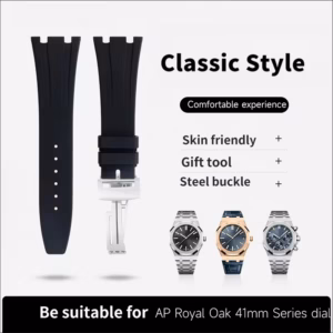 mm FKM Fluororubber Watch Strap for AP Royal Oak 15400/15500/26331, Groove Insert Design Sport Rubber Replacement Band$68.53$70.65Free shipping