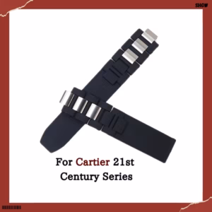 Suitable for Cartier 21st Century 20mm 10mm Protruding Head Matte Silicone Watch Strap Black Waterproof Bracelet Accessories$34.33$35.39Free shipping