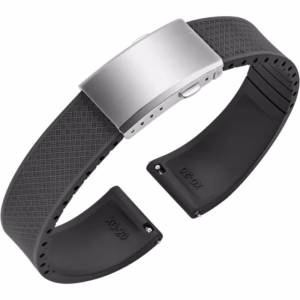 Cut to Size Quick Release FKM Fluororubber Watch Strap - Soft 18/19/20/21/22mm Band with Silver Milled Clasp for Men & Women$46.17$47.60Free shipping