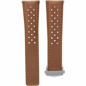 For Tag Heuer Carrera - 20mm Smooth Perforated Leather Band with Orange Stitching (Tan)$35.60$36.70Free shipping