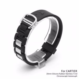 Replacement Silicone Steel Strap for Cartier Must 21 Chronoscaph Autoscaph 20*10mm Black Watch Band Accessories$39.88$41.11Free shipping