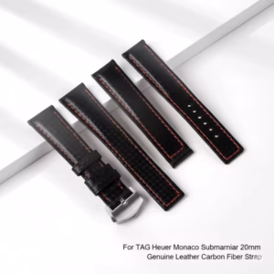 Replacement Carbon Fiber Leather Strap for TAG Heuer Monaco Submariner 20mm Men's Luxury Genuine Cowhide Band$35.07$36.15Free shipping