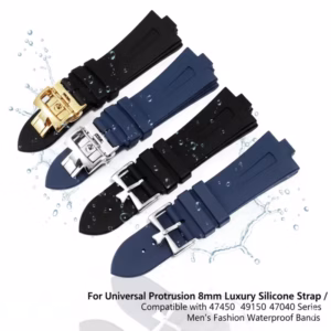 Replacement Silicone Strap for Men 8mm Protrusion Luxury Fashion Watch Band 47450 49150 47040 Universal Fit$36.50$37.63Free shipping
