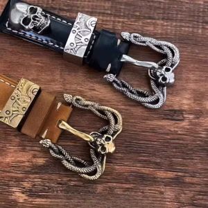 Handmade Snake Shaped Watch Buckle White Copper Brass Pin Buckle 22/24mm for Leather Watch Straps Classic retro$47.50$48.97Free shipping