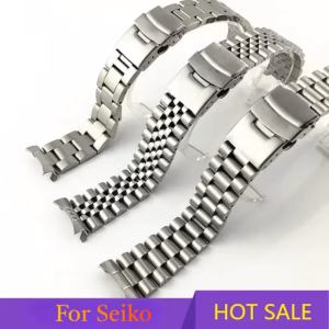 New For Seiko Solid Stainless Steel Band Men's Sports Strap Srpd Skx007/Skx009 SRPD63K1 Jubilee Curved End Bracelet 20mm 22mm$27.17Free shipping