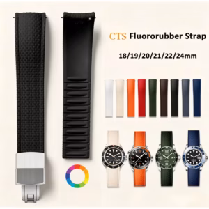 mm 19mm 20mm 21mm 22mm 24mm CTS Fluoro Rubber Strap Men Women Universal FKM Curved Quick Release Watch Band Easy Cut To Size$36.80Free shipping