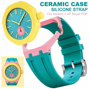 Ceramic Mod Kit for Swatch x AP Royal POP Biomaterials Case Silicone Strap Convert Pocket Watch To Wristwatch Accessories